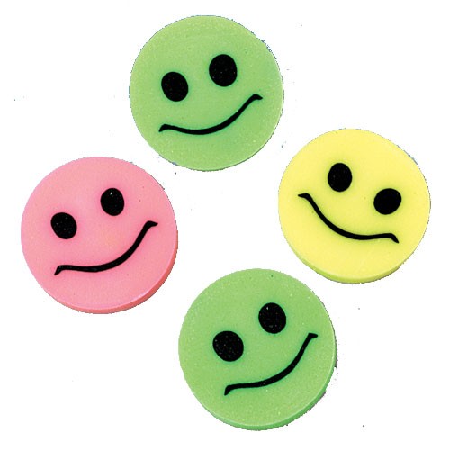 Mini Smile Erasers<br>3/4"-144 pieces